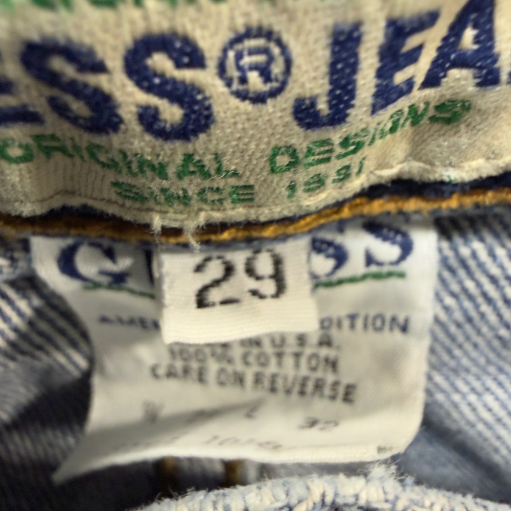 Guess Jeans Straight Leg Pants Womens 29x32 Blue Vintage High Rise Made In USA - Picture 9 of 13